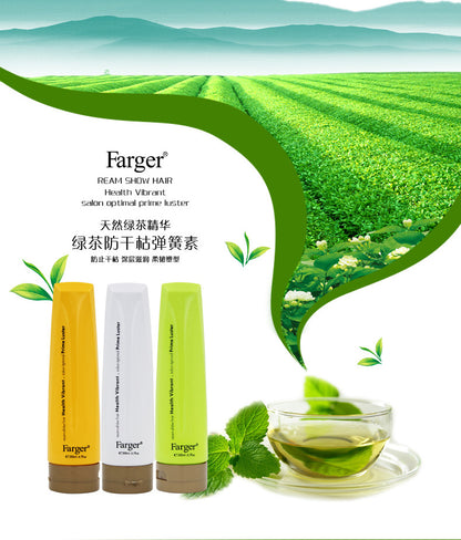 Farger Fage Green Tea Fragrance Anti-Dryness Spring Fiber Elastic Fiber Anti-Frizz Volumizing Moisturizing Styling Curly Hair Aloe Vera